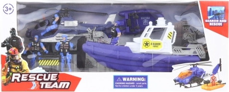 Zestaw policyjny z łodzią motorową i helikopterem