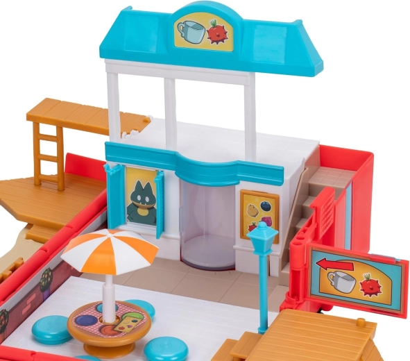 Kawiarnia i miejska sceneria do odgrywania ról