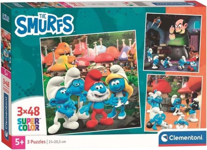 Puzzle Smerfy 3×48 elementów