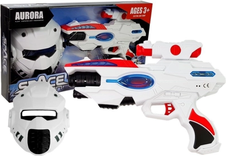 Kosmiczny pistolet laserowy z maską dla dzieci