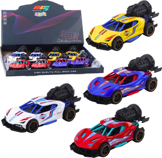 Sportowy samochodzik z efektami światła, dźwięku i dymu 1:36