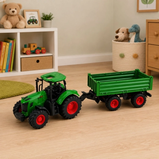 Traktor z przyczepą do realistycznej zabawy na farmie