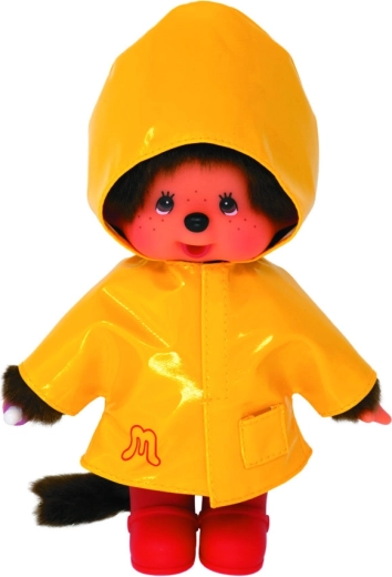 Monchhichi chłopiec w żółtym płaszczu przeciwdeszczowym 20 cm