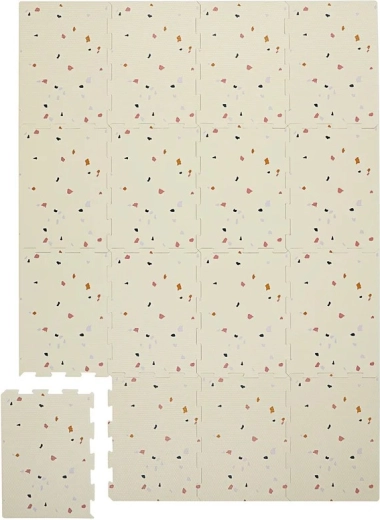 3 Sprouts piankowa mata do zabawy terrazzo cream