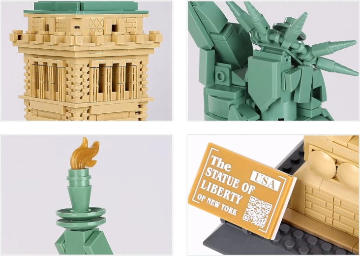 Zestaw konstrukcyjny budynku Statua Wolności, 1409 elementów