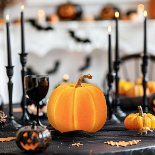 Halloweenowa dekoracja dynia pomarańczowa 16,5 cm