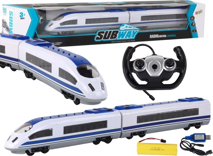 Pociąg zdalnie sterowany 65 cm Światła R/C Biały