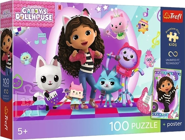 Puzzle Premium dla dzieci Koci Domek Gabi: Kolorowy koci świat 100 elementów