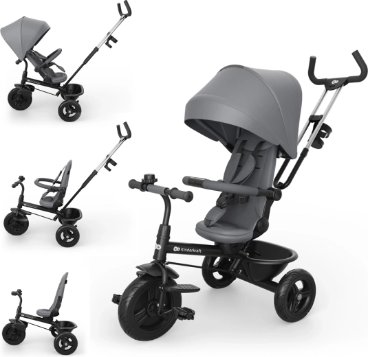 Kinderkraft Aston 2 Plus trójkołowiec 6w1 szary