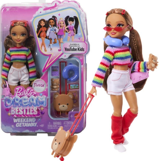 Barbie Dream Besties Teresa – modna lalka na weekendowy wyjazd z akcesoriami