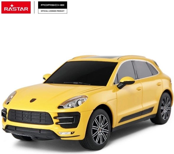 Zdalnie sterowany samochód Rastar Porsche Macan Turbo 1:24 żółty