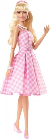 Barbie filmowa lalka Margot Robbie w różowej sukience