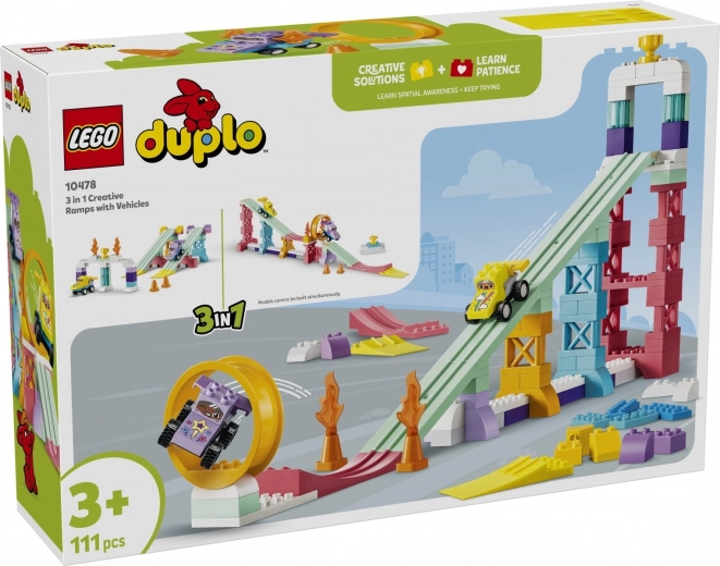 LEGO DUPLO kreatywne rampy 3 w 1 z pojazdami
