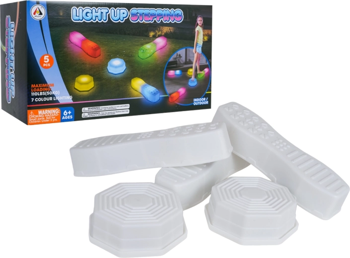 Świecące sensoryczne platformy do stąpania – 5 szt.