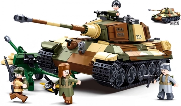 Sluban Bitwa o Budapeszt – niemiecki ciężki czołg TIGER II 2 w 1 zestaw klocków