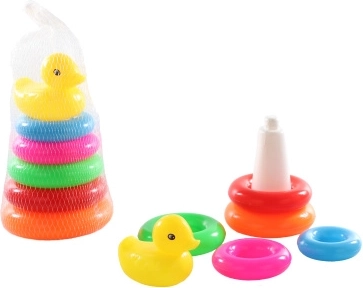 Plastowa układanka stożek z kaczuszką 17 × 10 cm