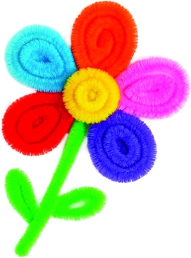 Kwiaty z puszystych drucików