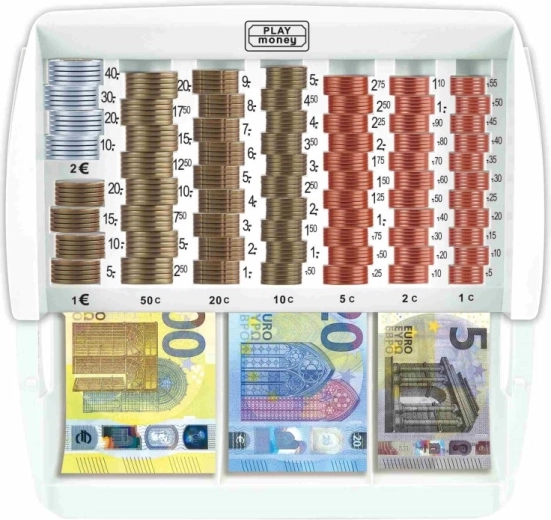 Przejrzyście posortowane monety euro