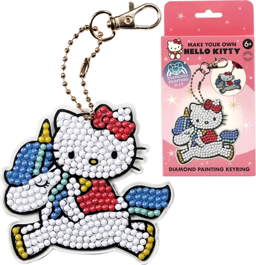 Hello Kitty diamentowe malowanie według numerów – brelok do kluczy dla dzieci