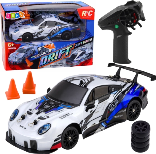 RC auto do driftu 1:24, 2.4 GHz, 4WD, LED – niebieskie