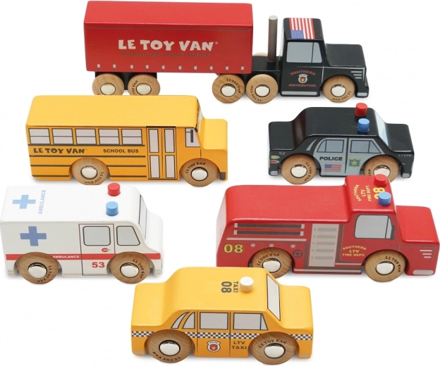 drewniany zestaw samochodzików New York – Le Toy Van