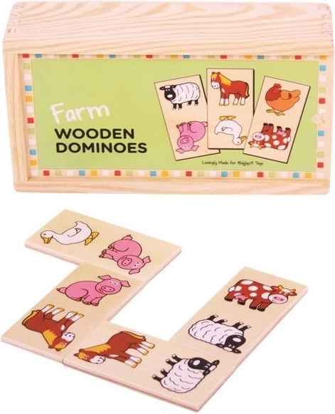 Bigjigs Toys drewniane domino – farma