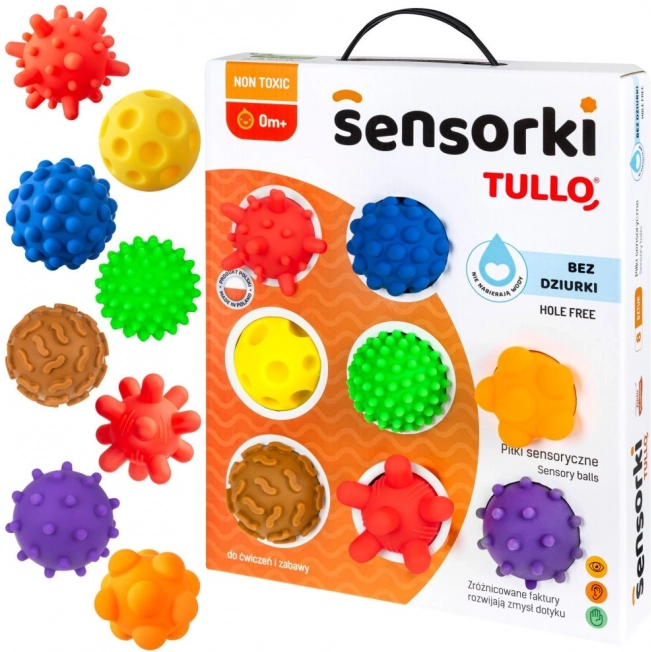 Piłki sensoryczne TULLO 8 szt. bez dziurek