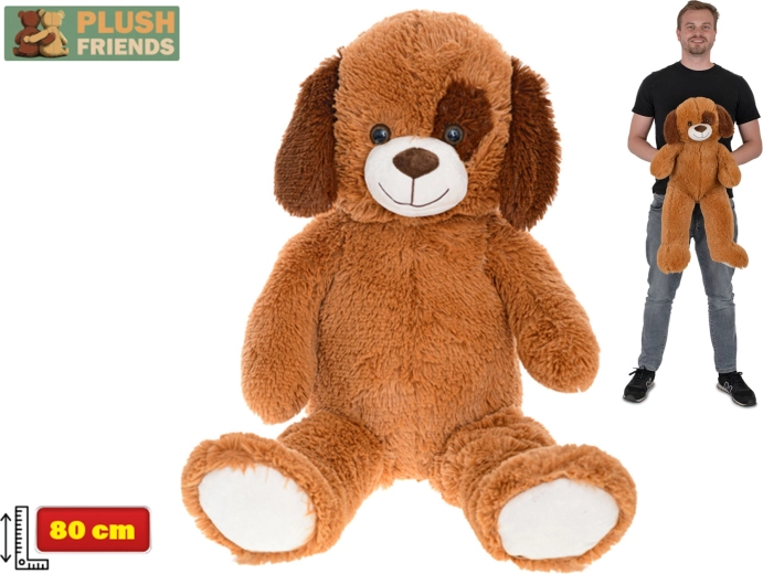 Plush Friends duży pluszowy pies 80 cm ciemnobrązowy