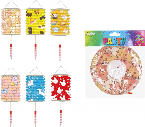 Lampion walec Zwierzątka 16 cm