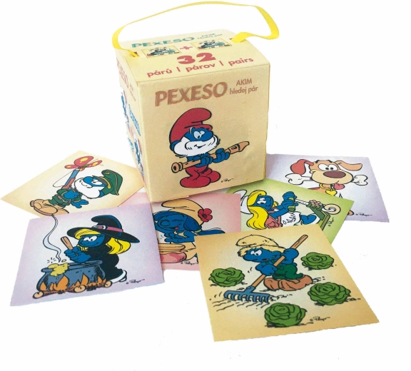 Memo Smerfy w papierowym pudełku