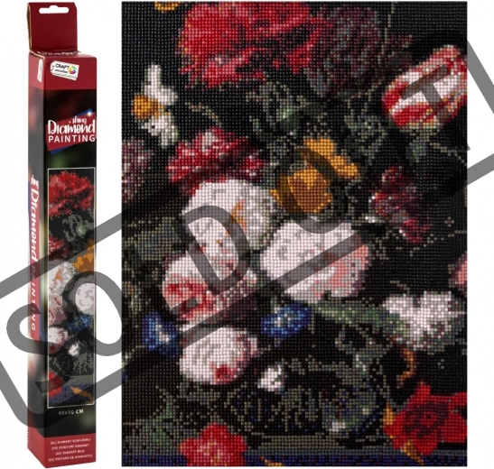 Malowanie diamentowe kwiaty 40 × 50 cm