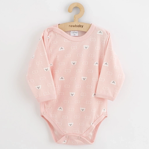 Body niemowlęce z pełnym rozpięciem New Baby Classic II miś białe