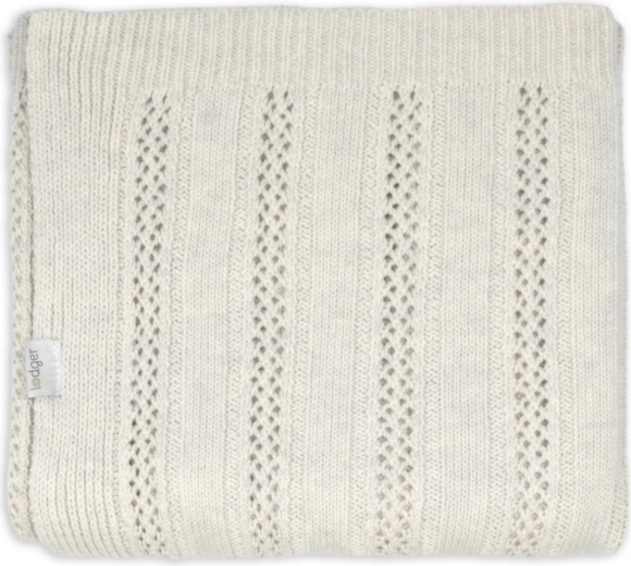 Lodger kocyk dla noworodków z wełny merino tan birch
