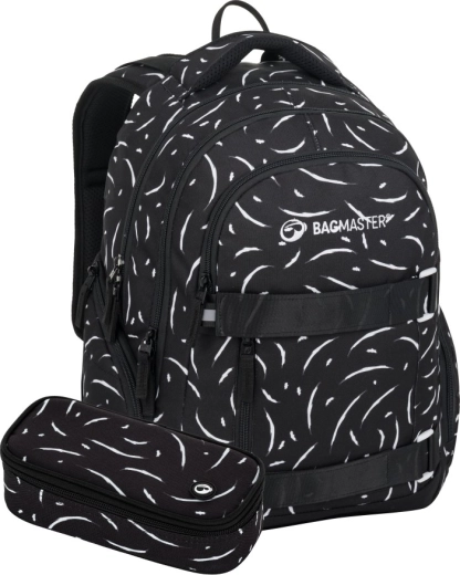 Bagmaster Nomad 25 zestaw uczniowski czarno-biały