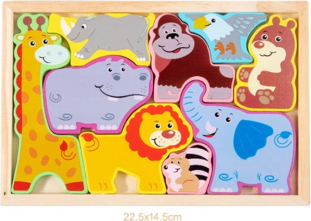 Drewniane puzzle zoo