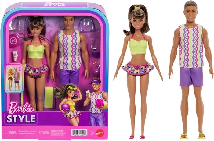 Barbie Barbie i Ken – plażowy zestaw lalek z akcesoriami