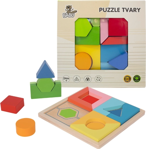 Babu drewniana geometryczna układanka