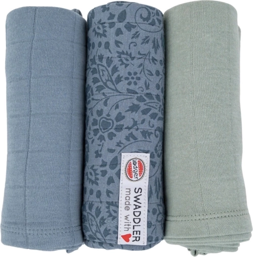 Lodger swaddler Flower tribe ocean – zestaw 3 szt. 70 × 70 cm
