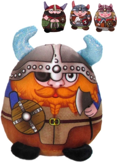 Pluszowy wiking 13 cm z brokatowymi rogami - 1 szt.
