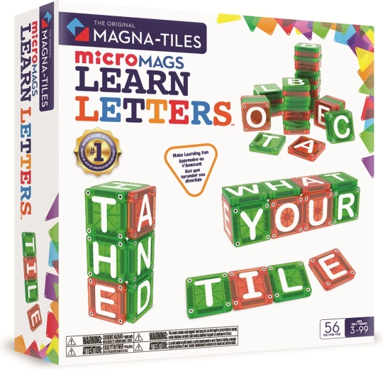 MAGNA-TILES magnetyczny zestaw konstrukcyjny microMAGS litery, 56 elementów