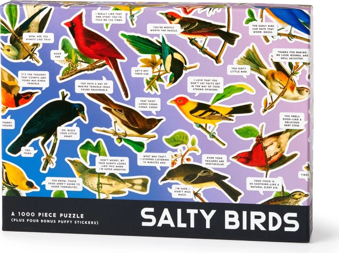 Puzzle Galison Salty Birds 1000 elementów z bonusowymi naklejkami 3D