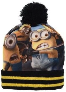 Czarna aksamitna czapka Minionki