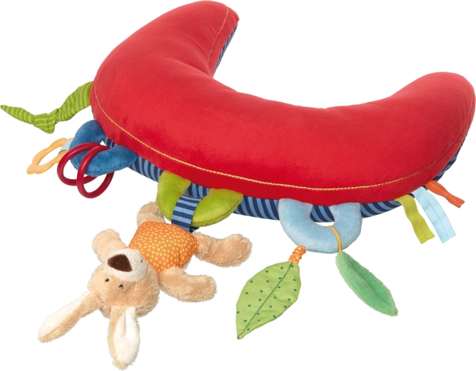Sigikid poduszka do leżenia na brzuszku z elementami aktywizującymi i grzechotką 37 cm