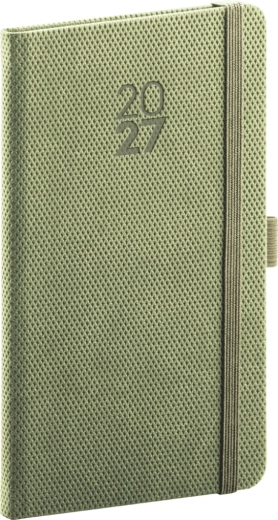 Notique kieszonkowy terminarz Diamante 2027 oliwkowy 9 × 15,5 cm