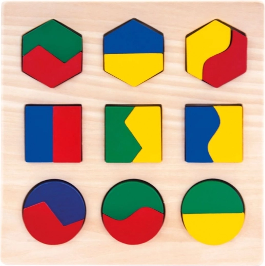 Bino drewniane puzzle – figury geometryczne