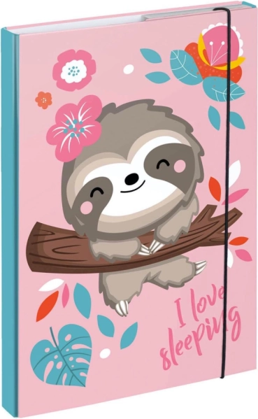 BAAGL Teczki na zeszyty szkolne A4 Leniwiec