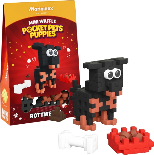 Klocki Mini Waffle Pocket Pets szczenię Rottweilera