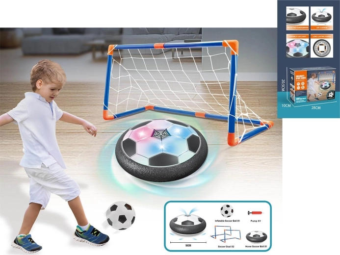 Lewitująca piłka nożna z bramkami Hover Soccer z podświetleniem LED
