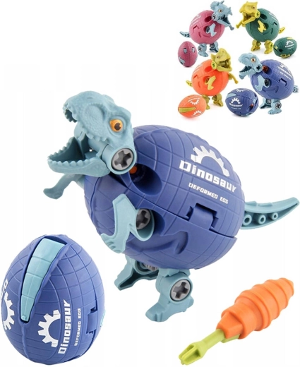 Skręcany dinozaur w jajku 2w1 z narzędziem - 1 sztuka