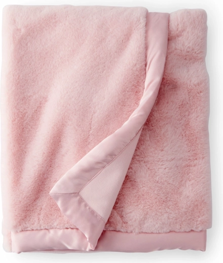 Carter's dziecięcy dwuwarstwowy kocyk ze sztucznego futerka Pink 80 × 110 cm